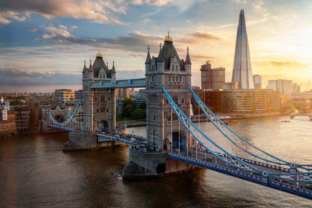 A photo depicting Tower Bridge along the River Thames in London.